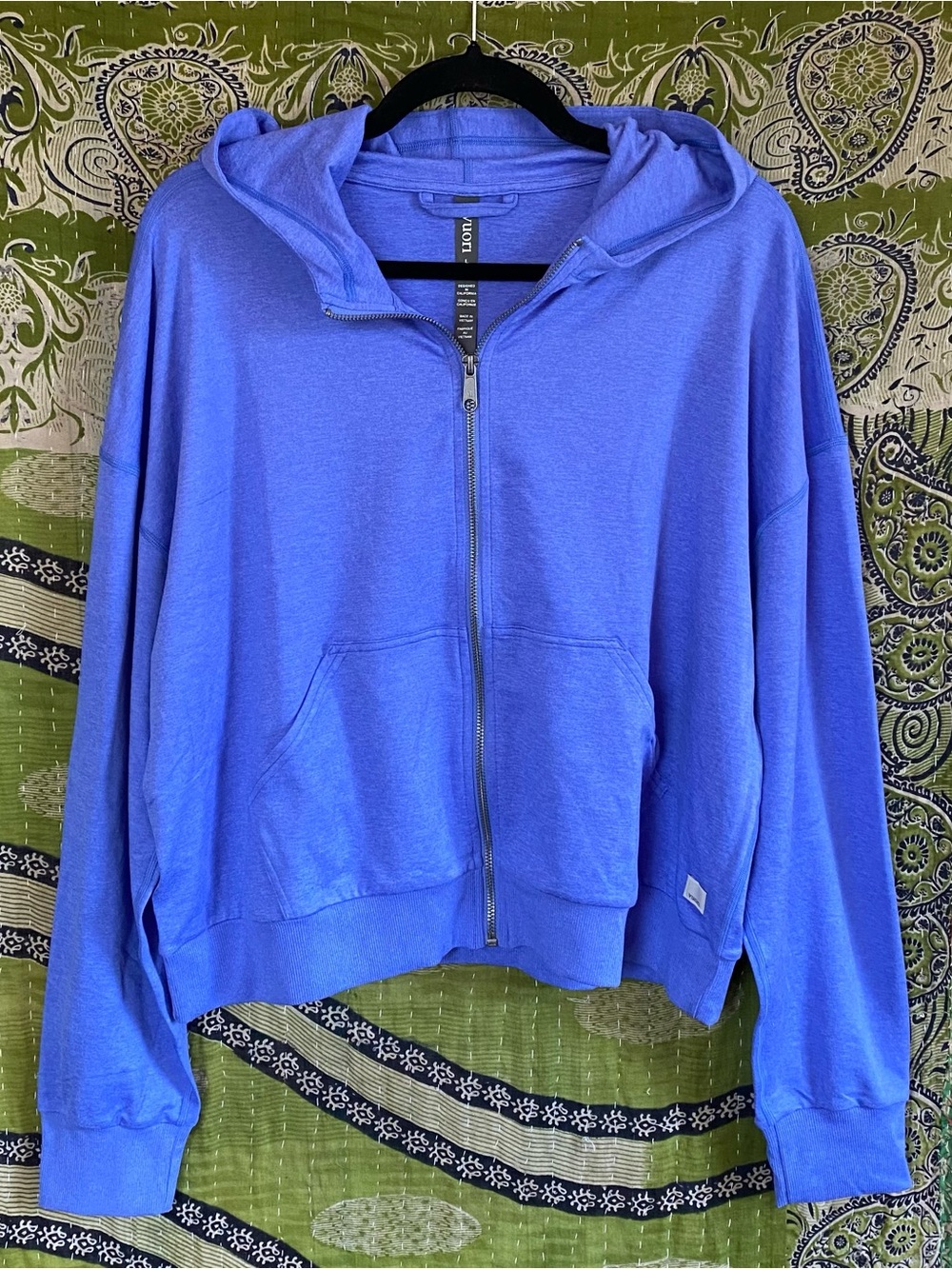 NWT Vuori Bright Iris Heather Halo Modern Full Zip Hoodie Large Top Rated - Picture 2 of 15